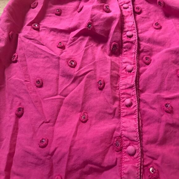 Anthropologie Pilcro Adira textured button down pink xs - Picture 3 of 9